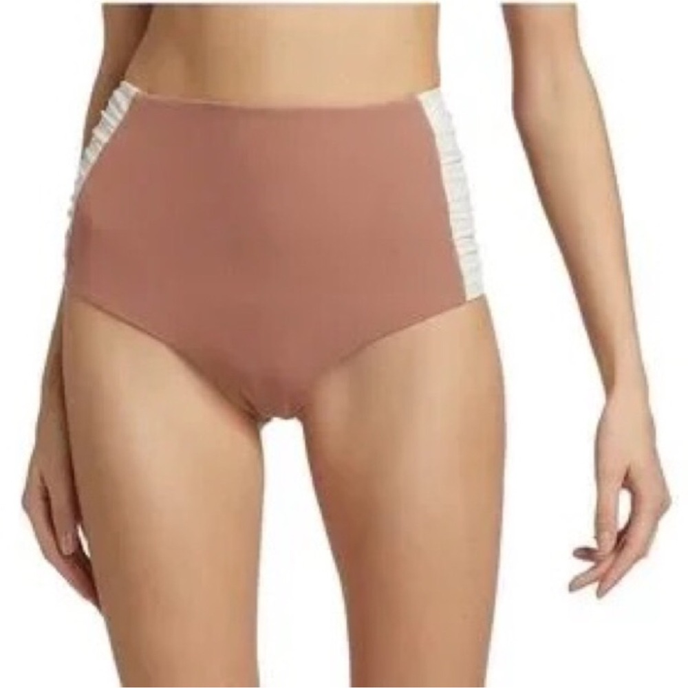 NWT Johanna Ortiz Lunadas High Rise Slim Fit Ruched Sides Bikini Bottoms Medium